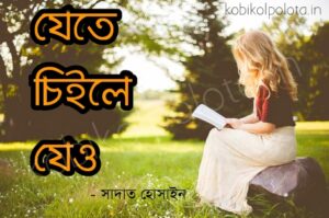 Jete chaile jeo kobita যেতে চাইলে যেও কবিতা - সাদাত হোসাইন