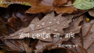 রাগ কোরো না, রাই (কবিতা) - নির্মলেন্দু গুণ Rag koro na rai poem Nirmolendu Gun