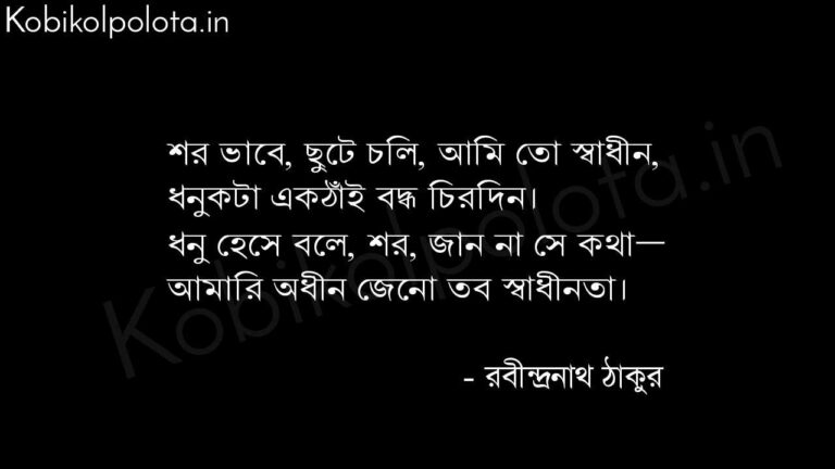 স্বাধীনতা (কবিতা) - রবীন্দ্রনাথ ঠাকুর Sadhinota poem Rabindranath Tagore