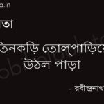 তিনকড়ি তোল্‌পাড়িয়ে উঠল পাড়া - রবীন্দ্রনাথ ঠাকুর Tinkori tolpariye uthlo para rabindranath thakur