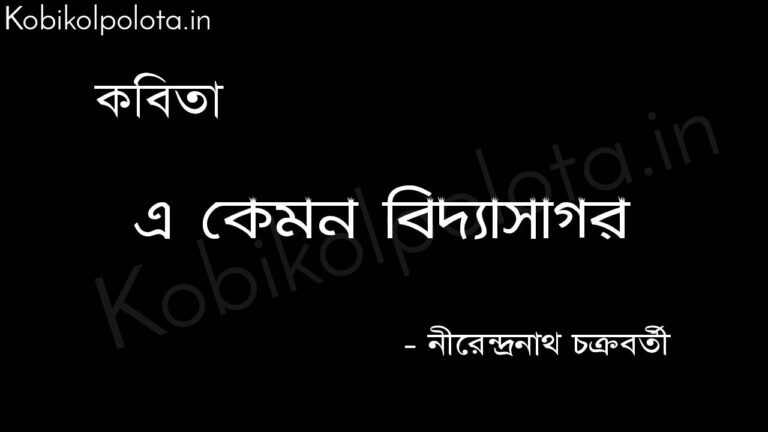 এ কেমন বিদ্যাসাগর - নীরেন্দ্রনাথ চক্রবর্তী a kemon Bidyasagor poem by Nirendranath Chakraborty