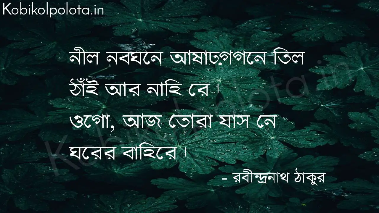 nil noboghone ashar gogone til Thai ar nahi re Lyrics আষাঢ় কবিতা – রবীন্দ্রনাথ ঠাকুর